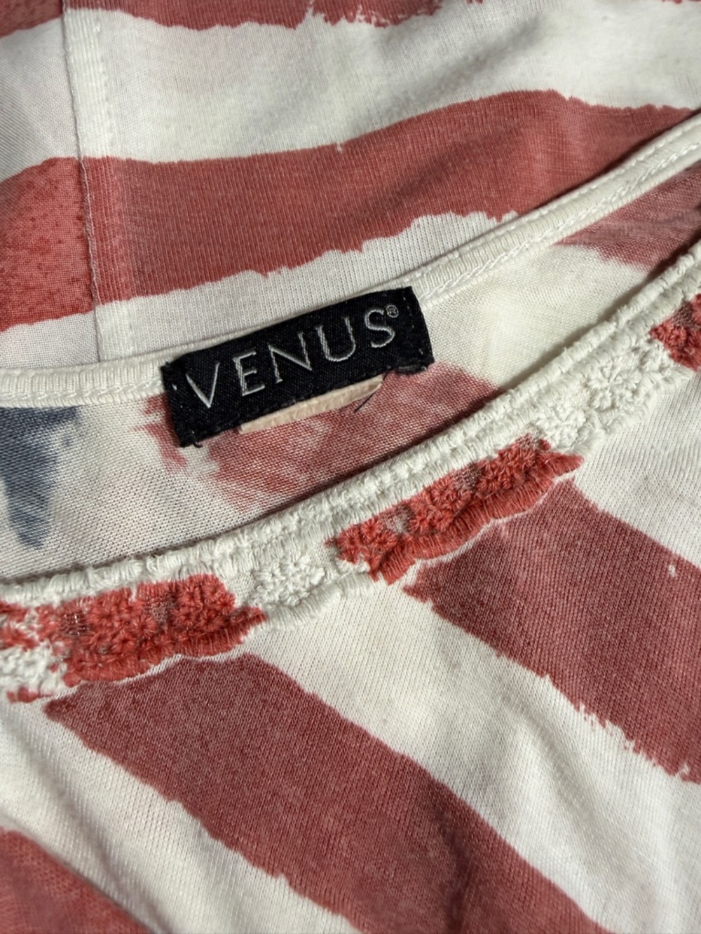 VENUS American Flag Boho Tunic Top Patriotic Summer Shirt Size M - Picture 11 of 11